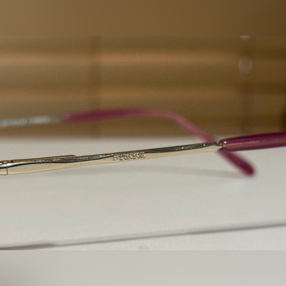 Fossil Pink Rimless Sunglasses | Y2K Vintage Vibe | Designer Shades - Picture 6 of 10